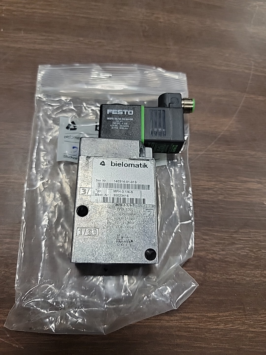 NEW FESTO MFH-3-1/4-S 7959 PLC Solenoid Classic Valve 230VDC 240VAC