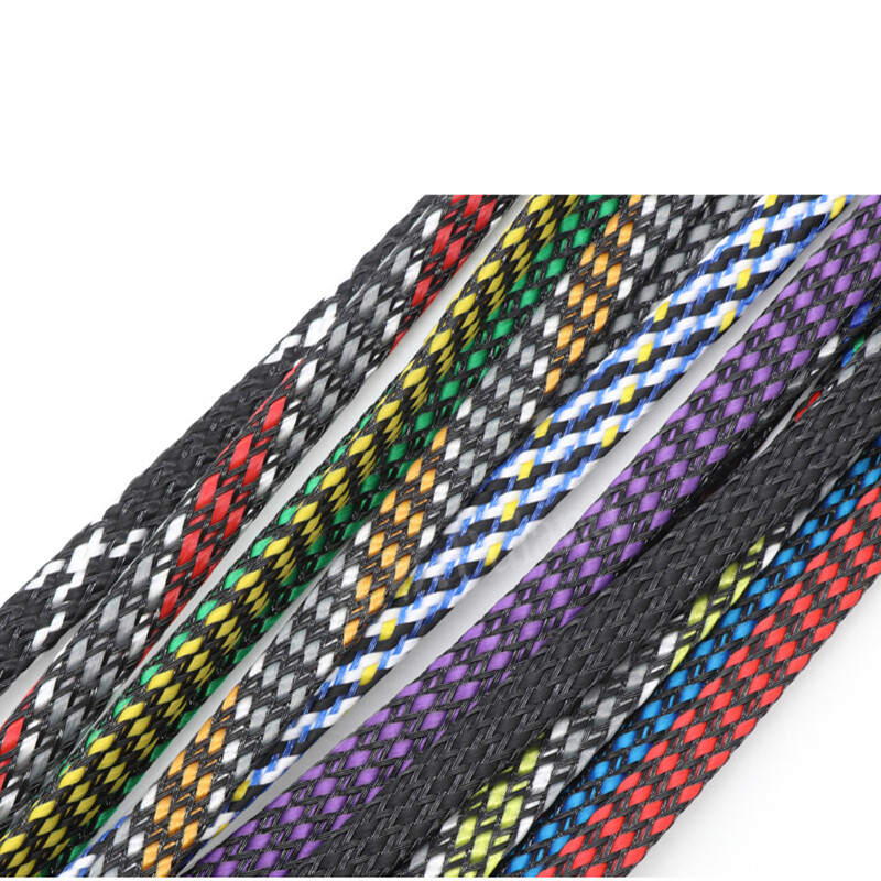 PP Cotton Yarn Braided Mesh PET Expandable Cable Sleeving 4/8/12MM