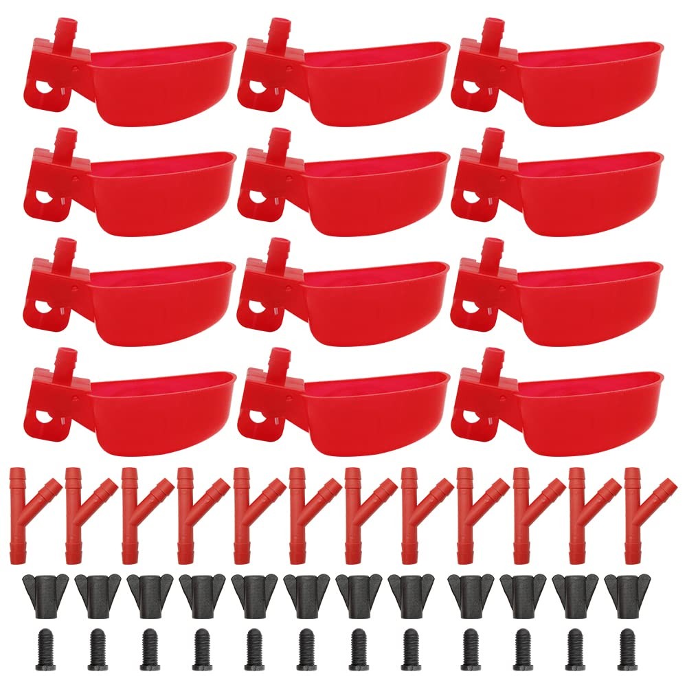 12 Pack Quail Water Cups, Automatic Pigeon Waterer for Bird Poultry Cage