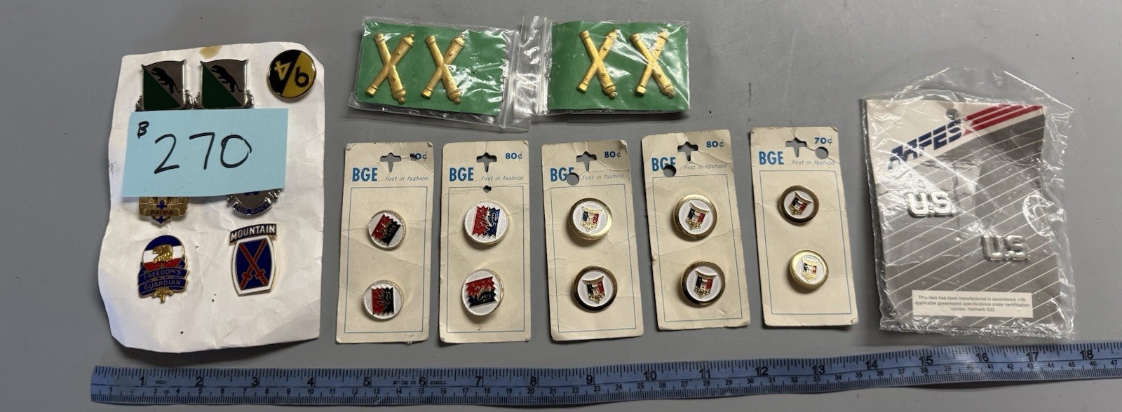 Cold War Era US Lot Of Clutch Back insignia B270