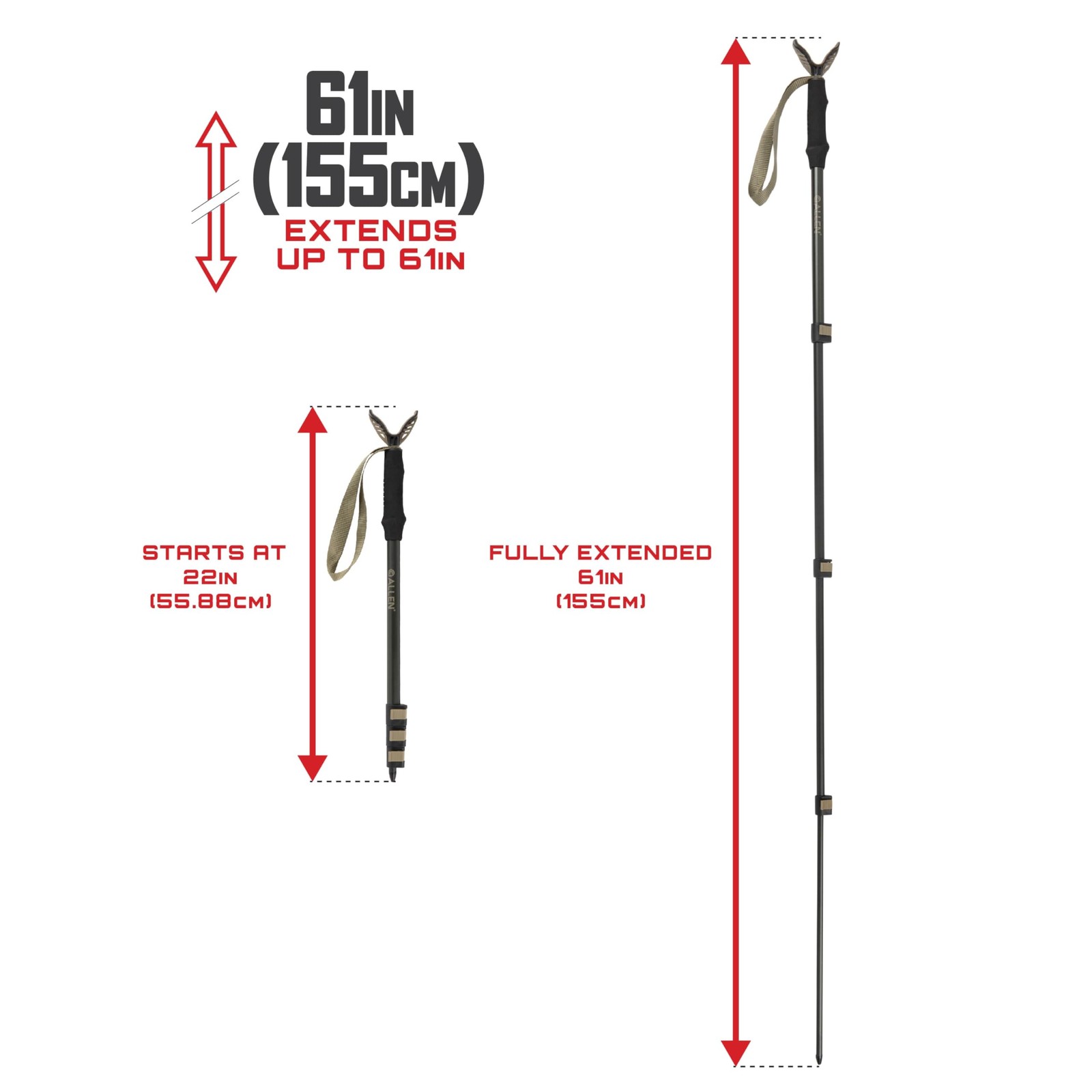 Adjustable Monopod Shooting Stick & Gun Rest - Versatile Hunting Accessory