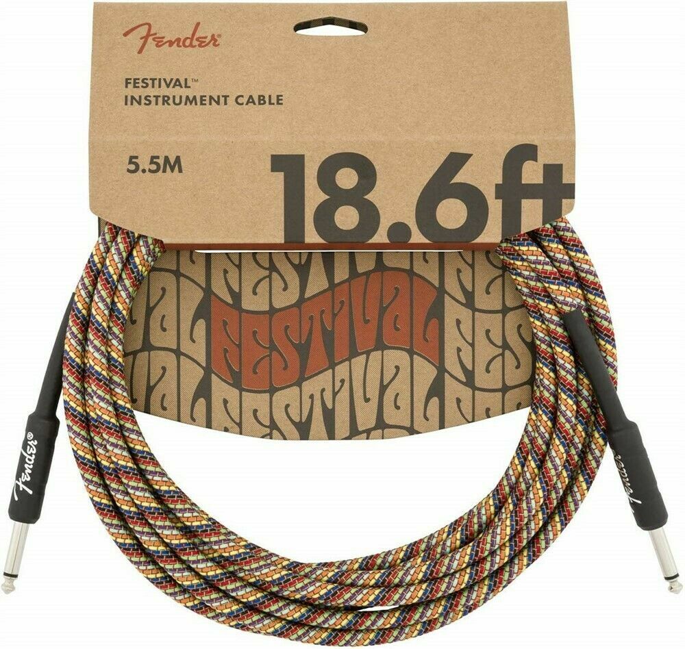099-0918-299 Fender Guitar Festival Rainbow Hemp 18.6' Amp Instrument Cable