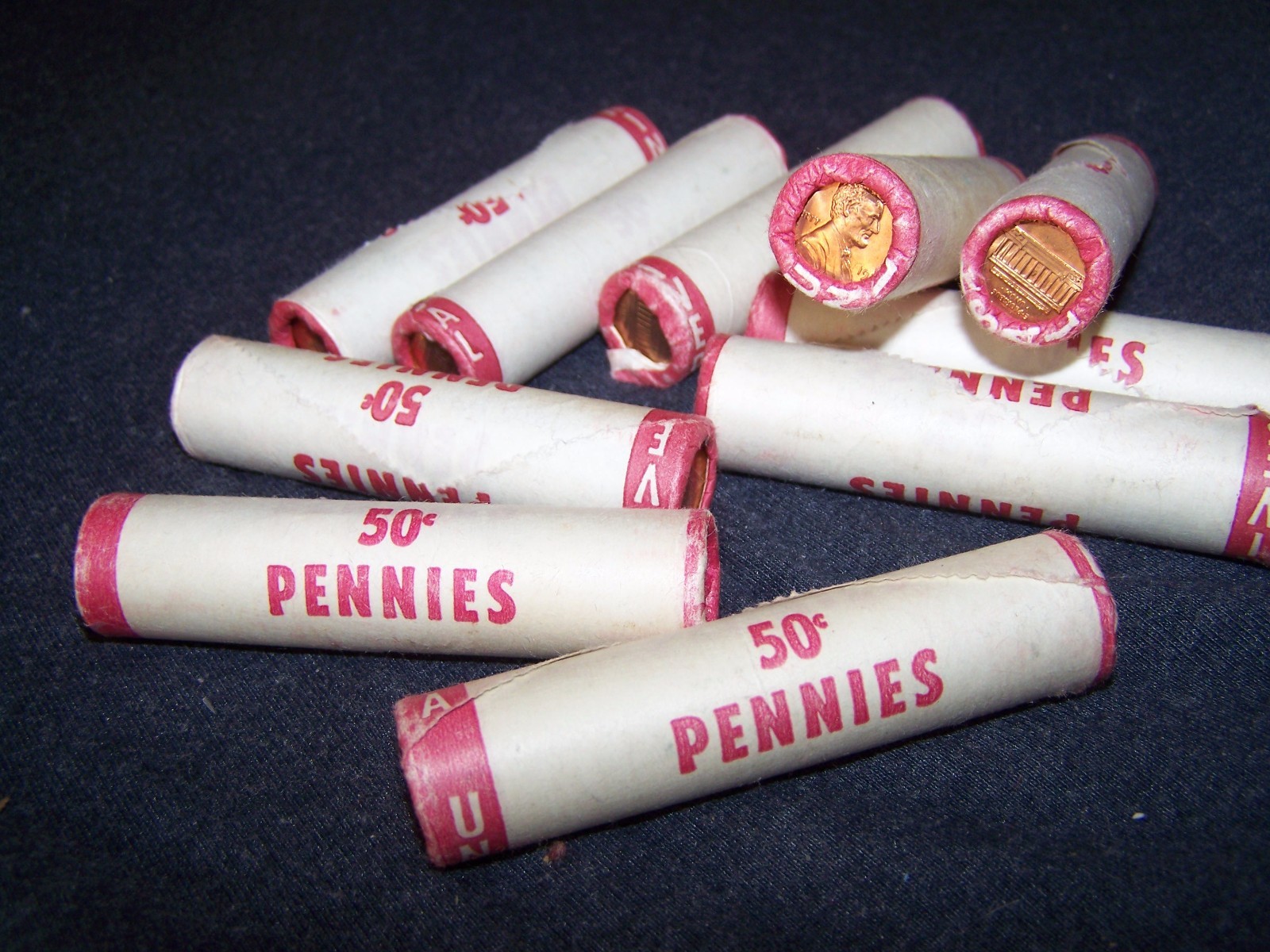 1974 **Original Bank Wrapped ** Uncirculated Lincoln Cent Roll - OBW Penny's