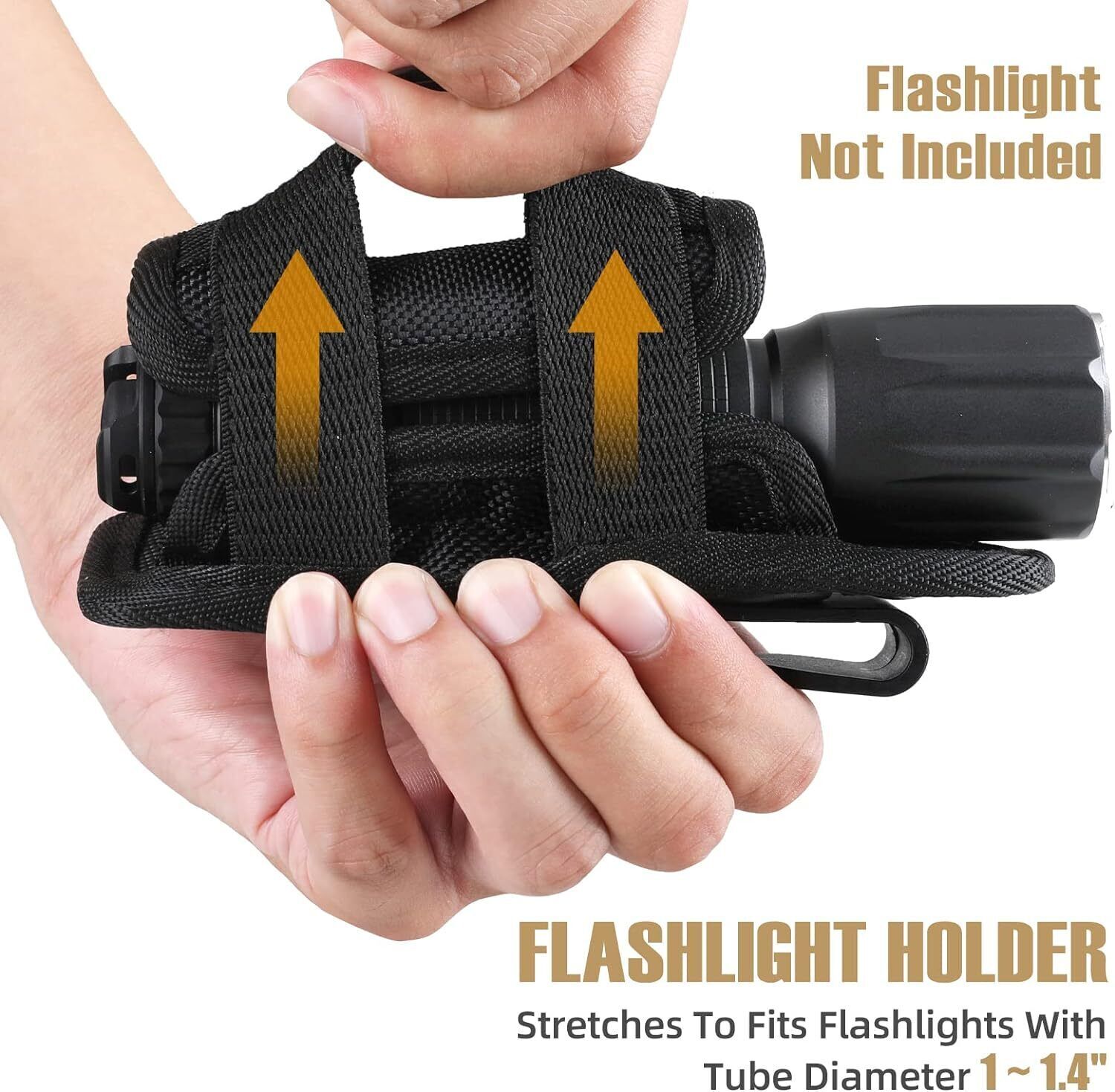 360 Rotatable Flashlight Bag 2 Pack Tactical Belt Mount Flashlight Carry Pouch