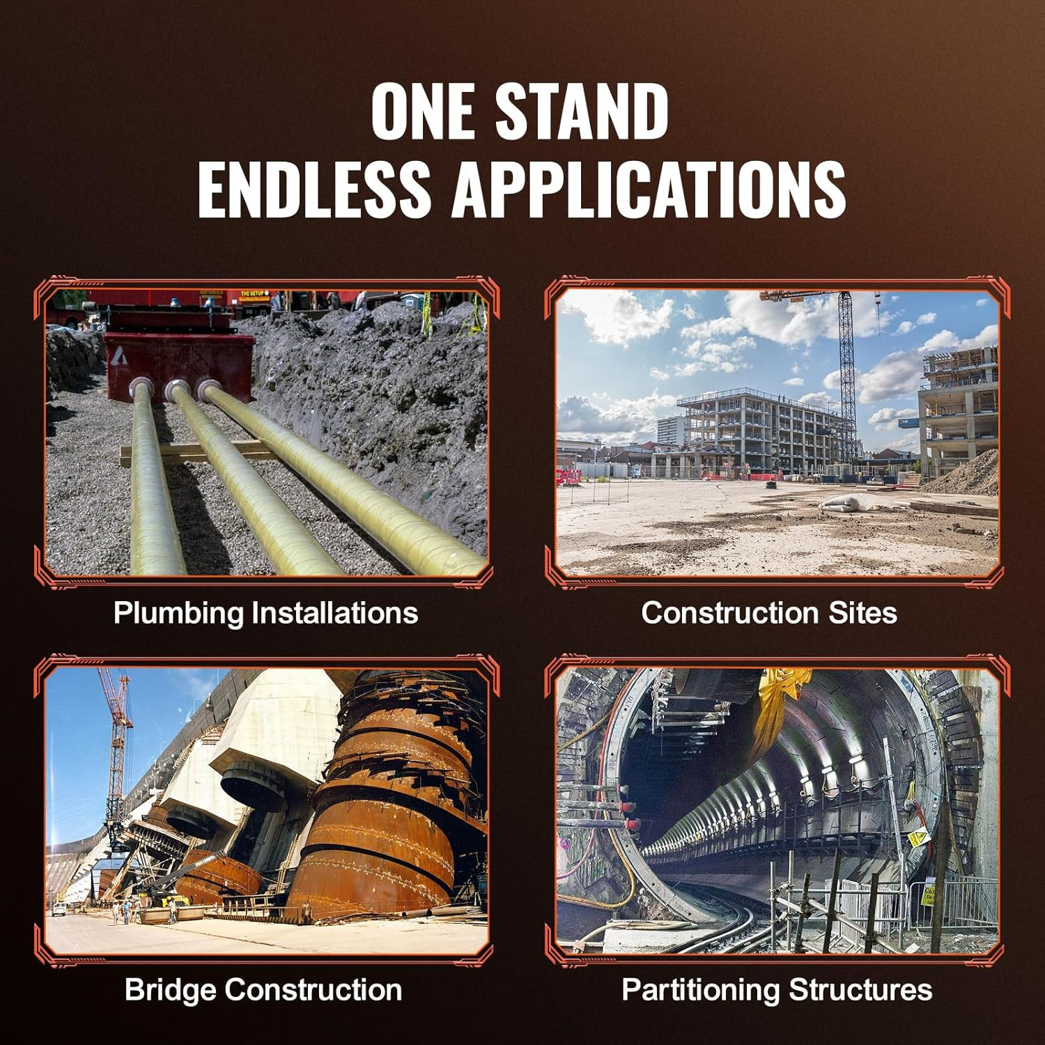 Pipe Stand with Roller Head, Heavy Duty 2500 LBS Load Capacity, Suitable for 2-3