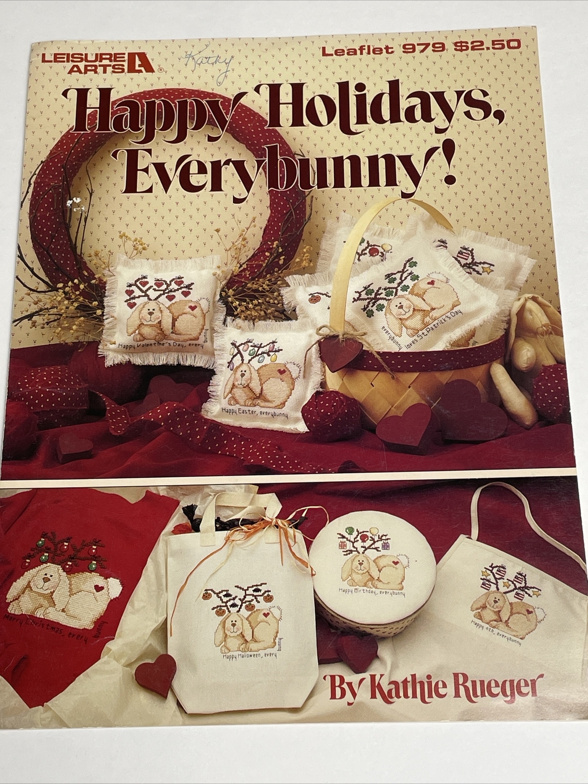 Leisure Arts Happy Holidays Every Bunny 7 Designs Cross Stitch Pattern 979
