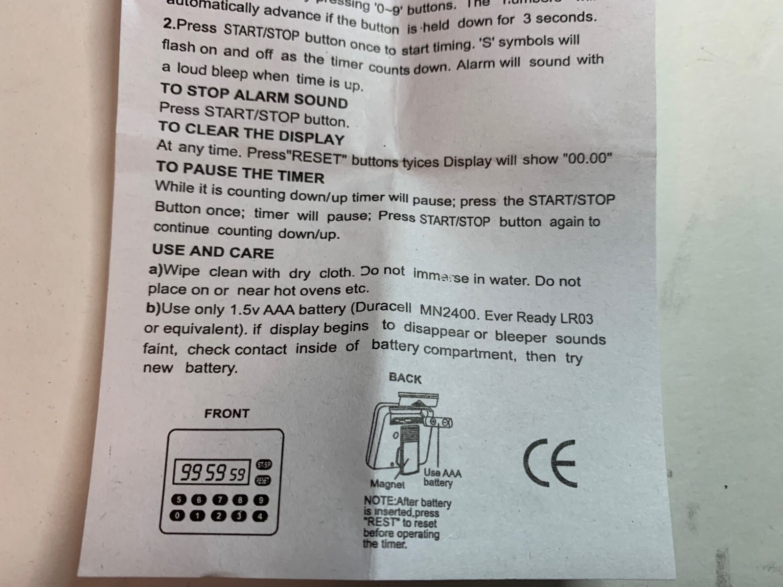 (1) Digital Timer Count Down / Count Up One Timer Alarm