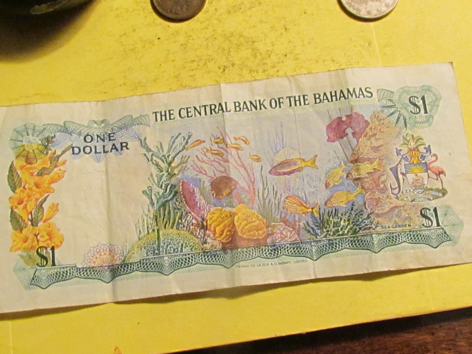 1974 Bahamas Government 1 Dollar Bank Note P-35a  Circulated   - F