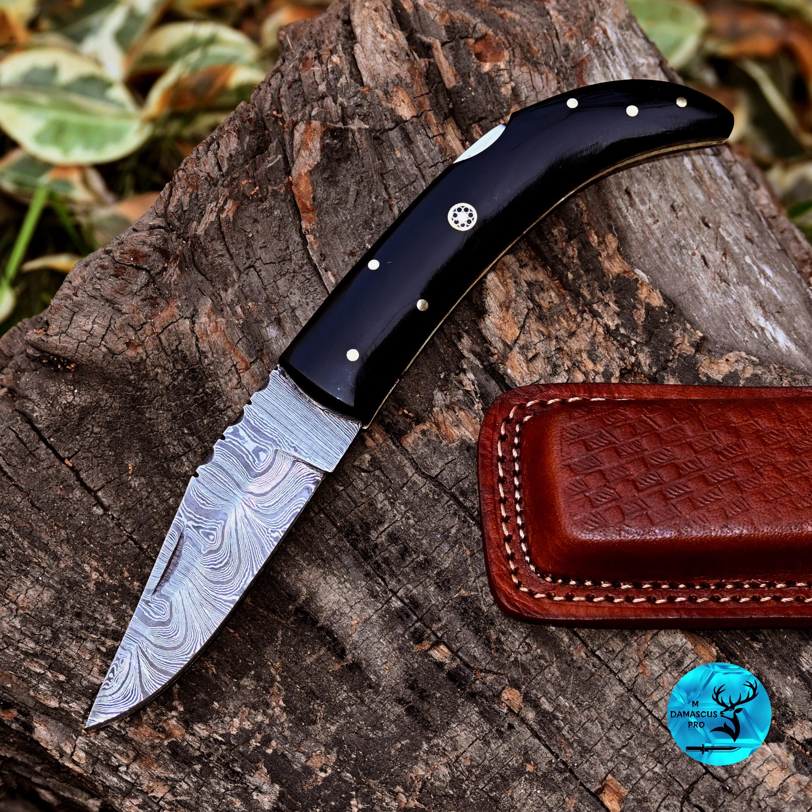 CUSTOM MADE HAND FORGED DAMASCUS STEEL FOLDING BLADE POCKET KNIFE