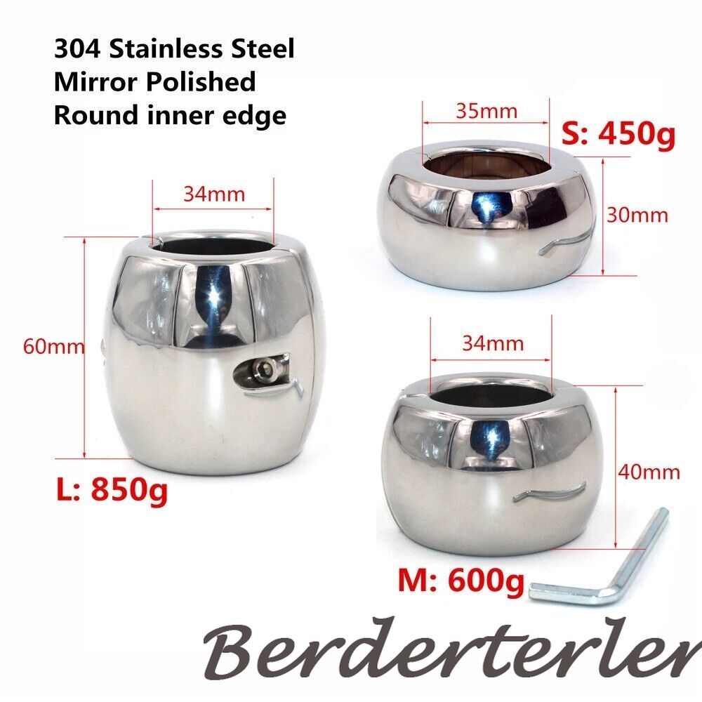 Magnetic Ball Stretcher Scrotum Penis Rings Weight Heavy Duty Stainless Steel