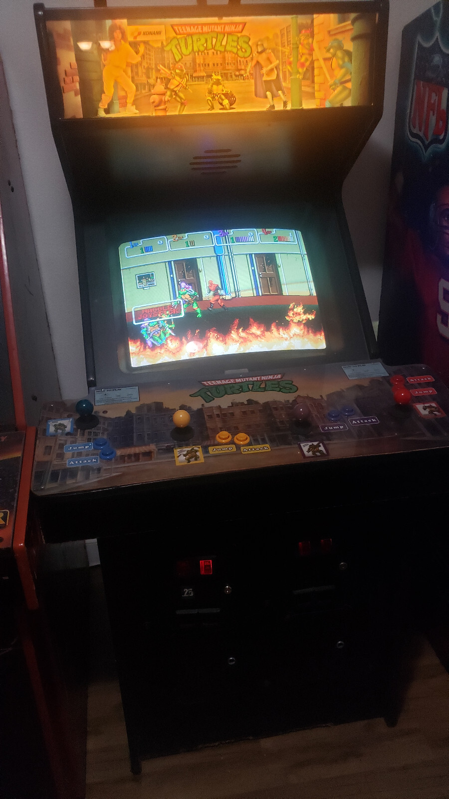 4 Player TEENAGE MUTANT NINJA TURTLES ARCADE MACHINE 1991 CoinOP CRT *WORKS