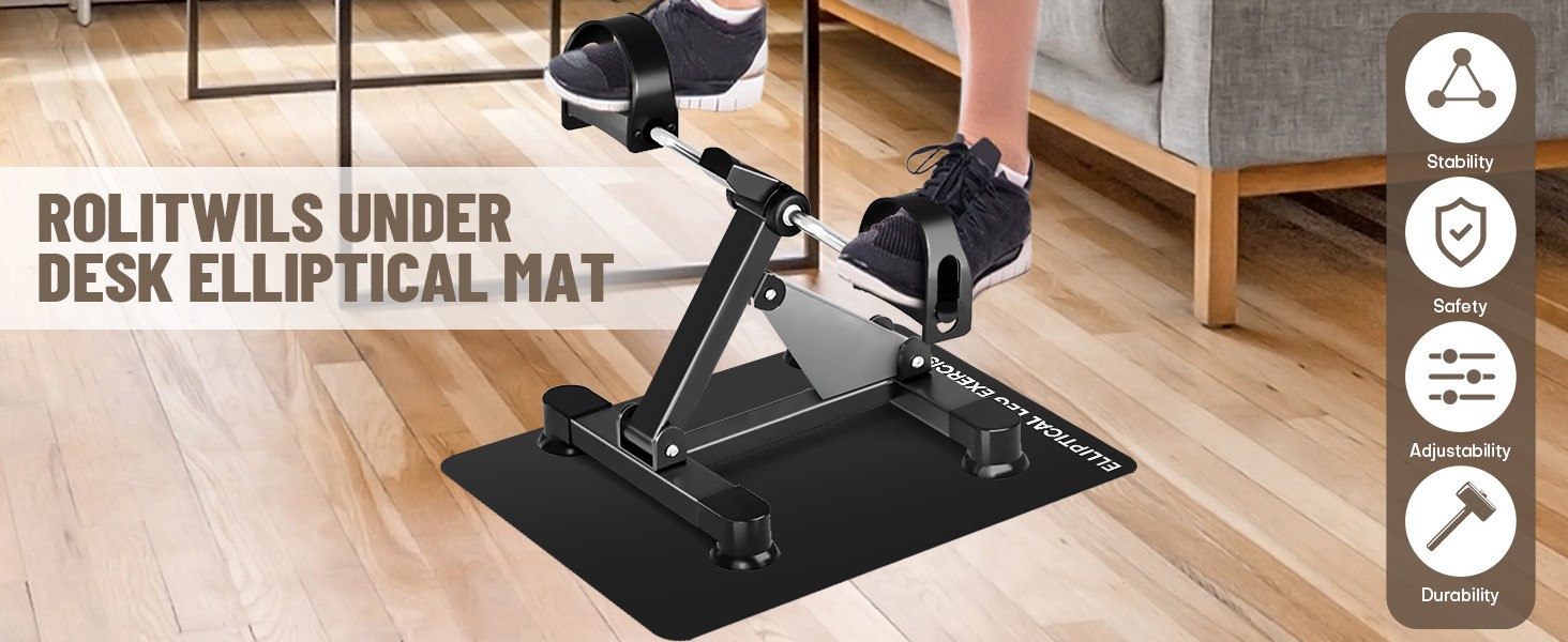 Under Desk Elliptical Mat - Non-Slip Exercise Equient for Bike,
