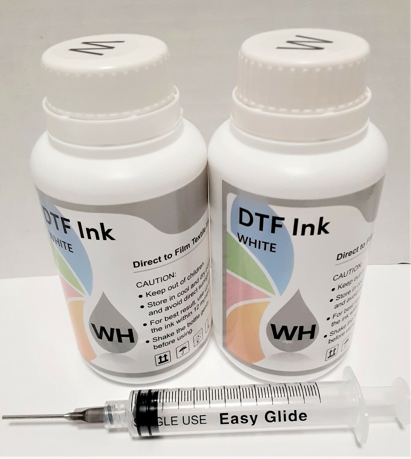 DTF White Ink 2x 250ml Digital Transfer Film PET Pigment Ink for EPSON Cold Peel