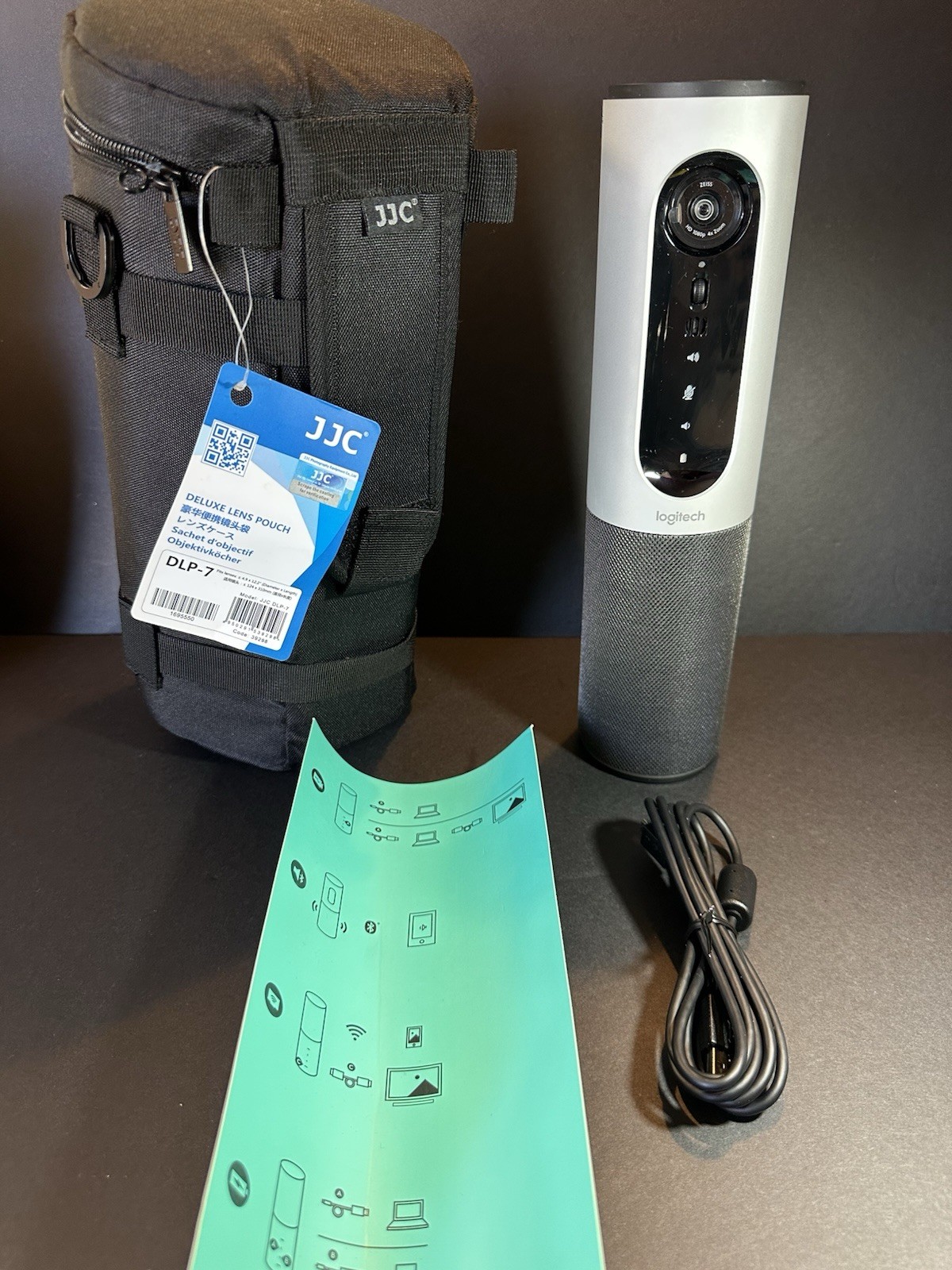 Logitech V-R0004 Black/Silver Portable Bluetooth Conference Webcam & Speaker