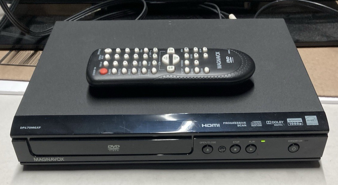 Magnavox DP170MGXF DVD Player HDMI 1080p Hi-Def With Remote. Tested Works