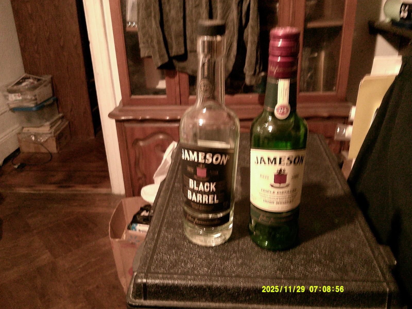 EMPTY-1 JAMESON TRIPLE n 2-EMPTY JAMESON BLACK BARREL 375ML WHISKEY BOTTLES