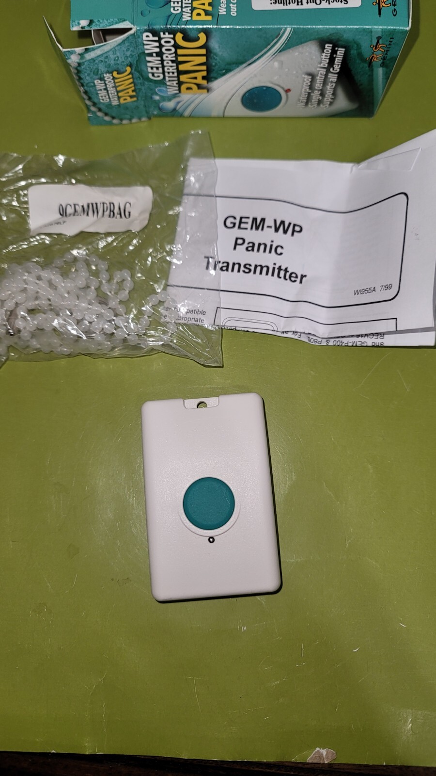 NAPCO GEMINI GEM-WP PANIC Wireless Waterproof Pendant Panic Button NEW