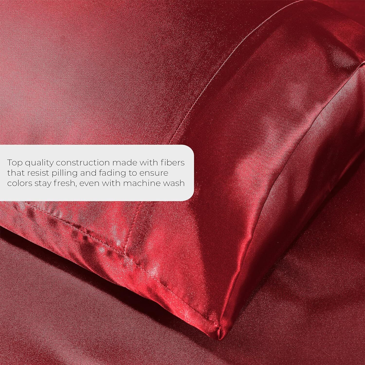 Satin Sheet Set Silky Microfiber Deep Pocket Fitted Sheet+Flat Sheet+Pillow Case