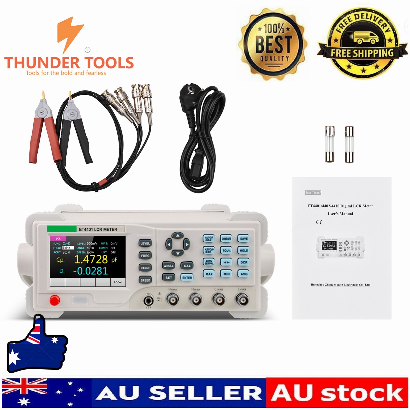 Thunder Tools Benchtop Digital LCR Meter 100Hz-10KHz High Precision