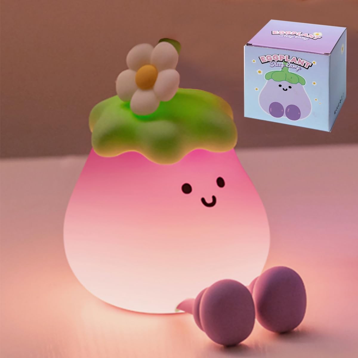 Eggplant Night Light for Adults Kids,Cute Small,
