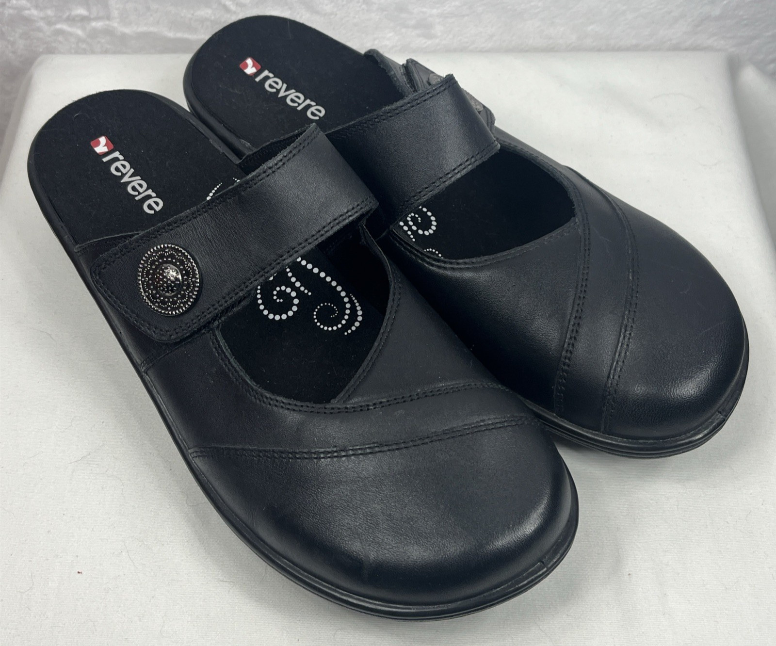 Revere Brussels Mule Women's Slip On Shoe Mary Jane Black Size 9 NEW (no box)