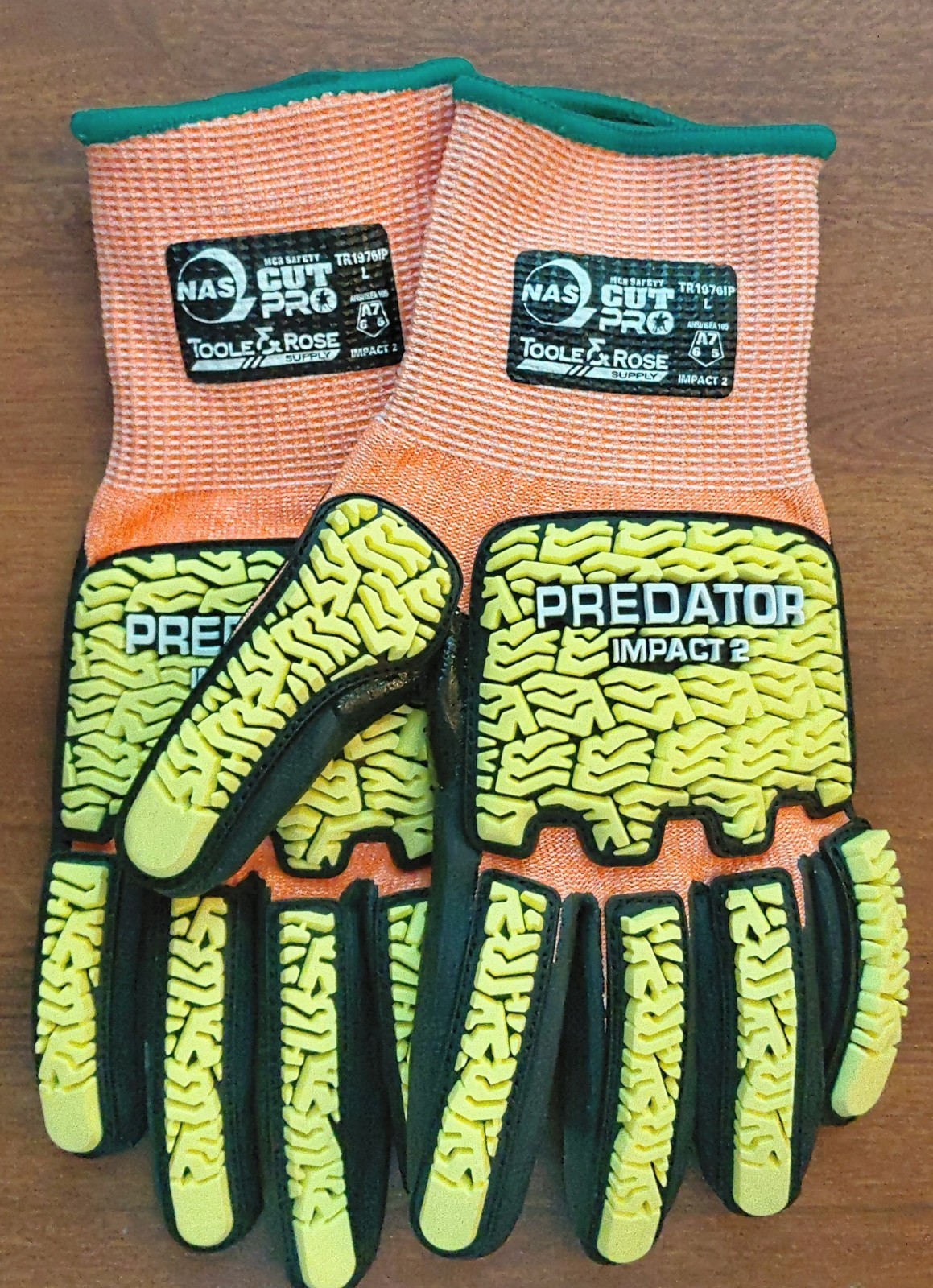 Men's Work Gloves MCR Safety Impact 2 Size Large