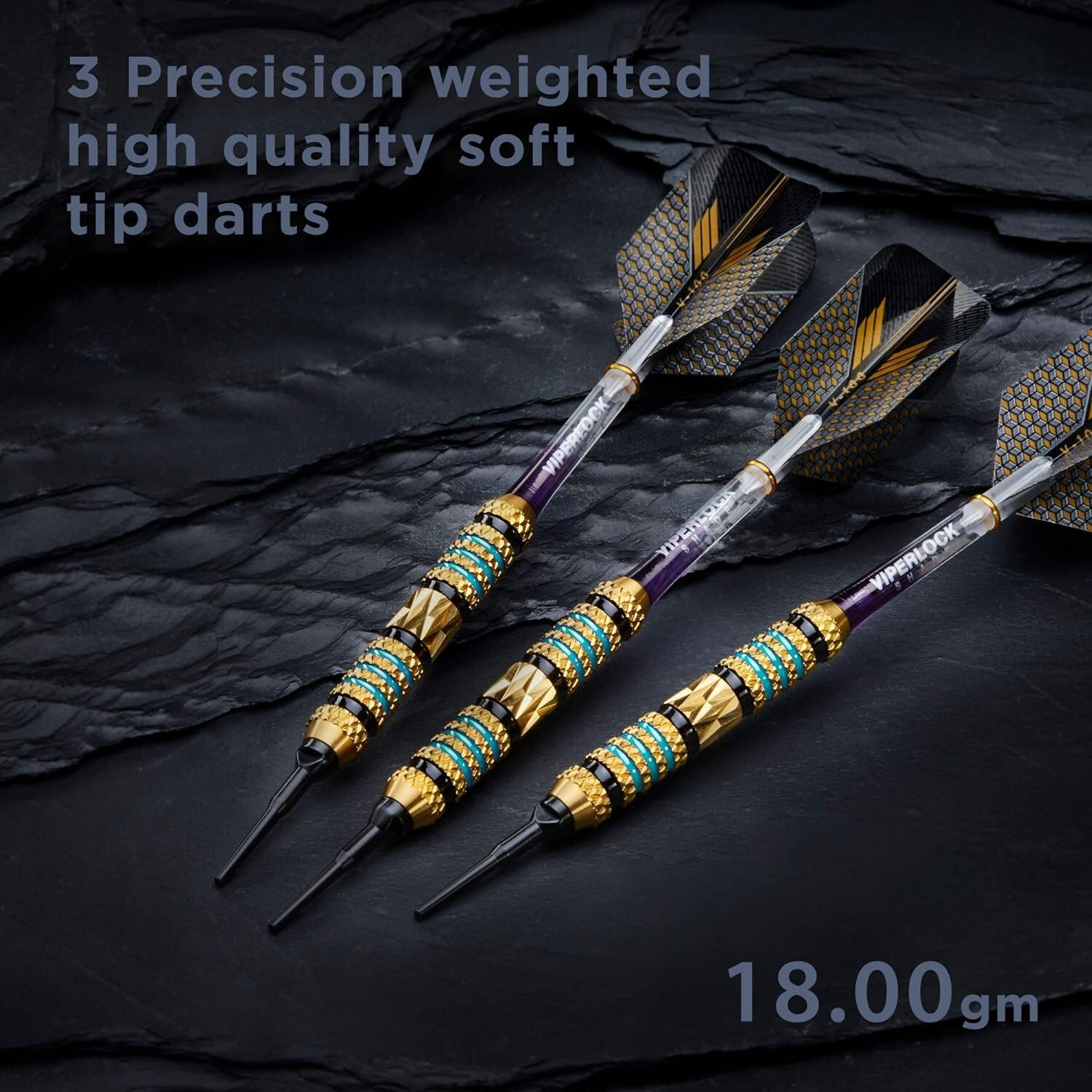 Viper Wizard Soft Tip Darts with Storage/Travel Case, Blue Rings, 18 Grams