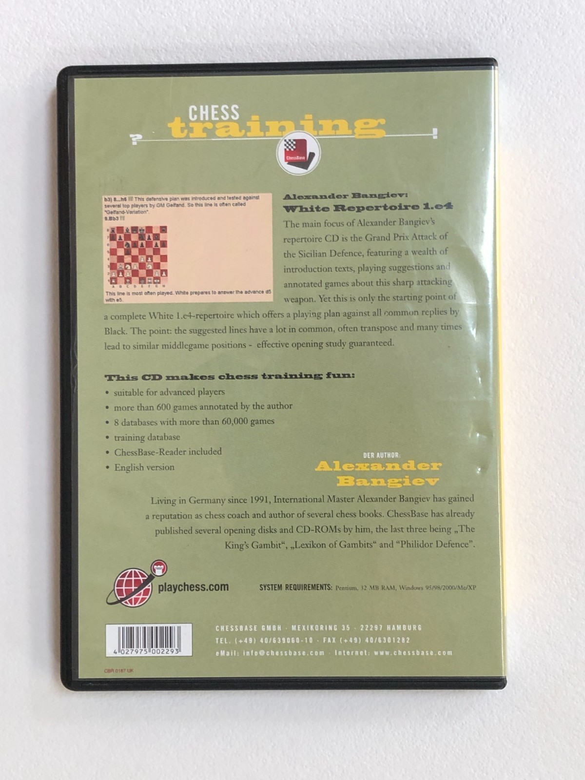 Chess Training WHITE REPERTOIRE 1. e4 Alexander Bangiev ChessBase PC CD-ROM
