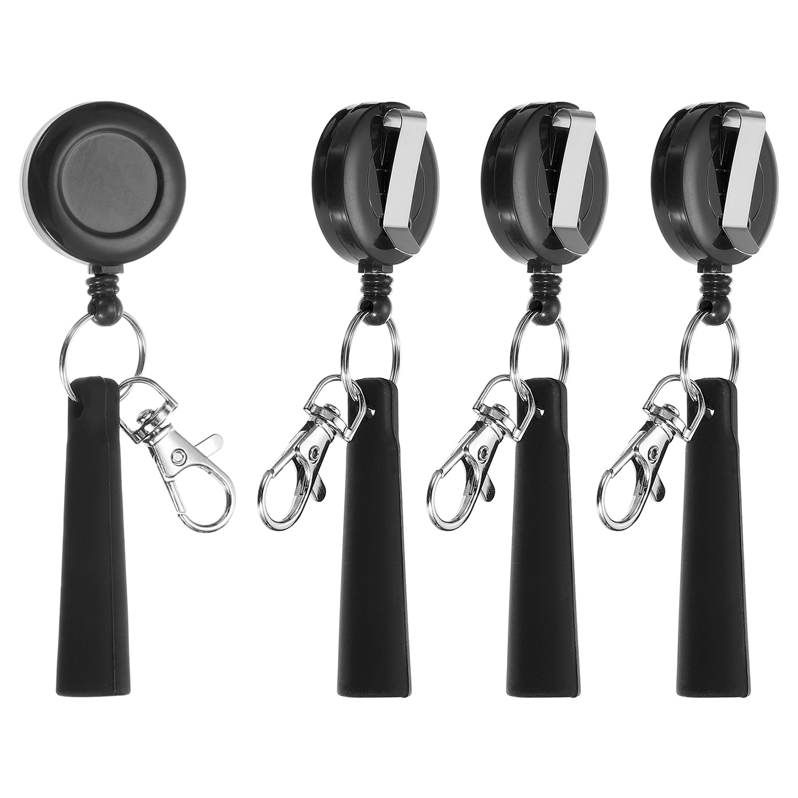 4Pcs Retractable Pen Holder Pull Pen Pencil Holder Elastic Silicone Black