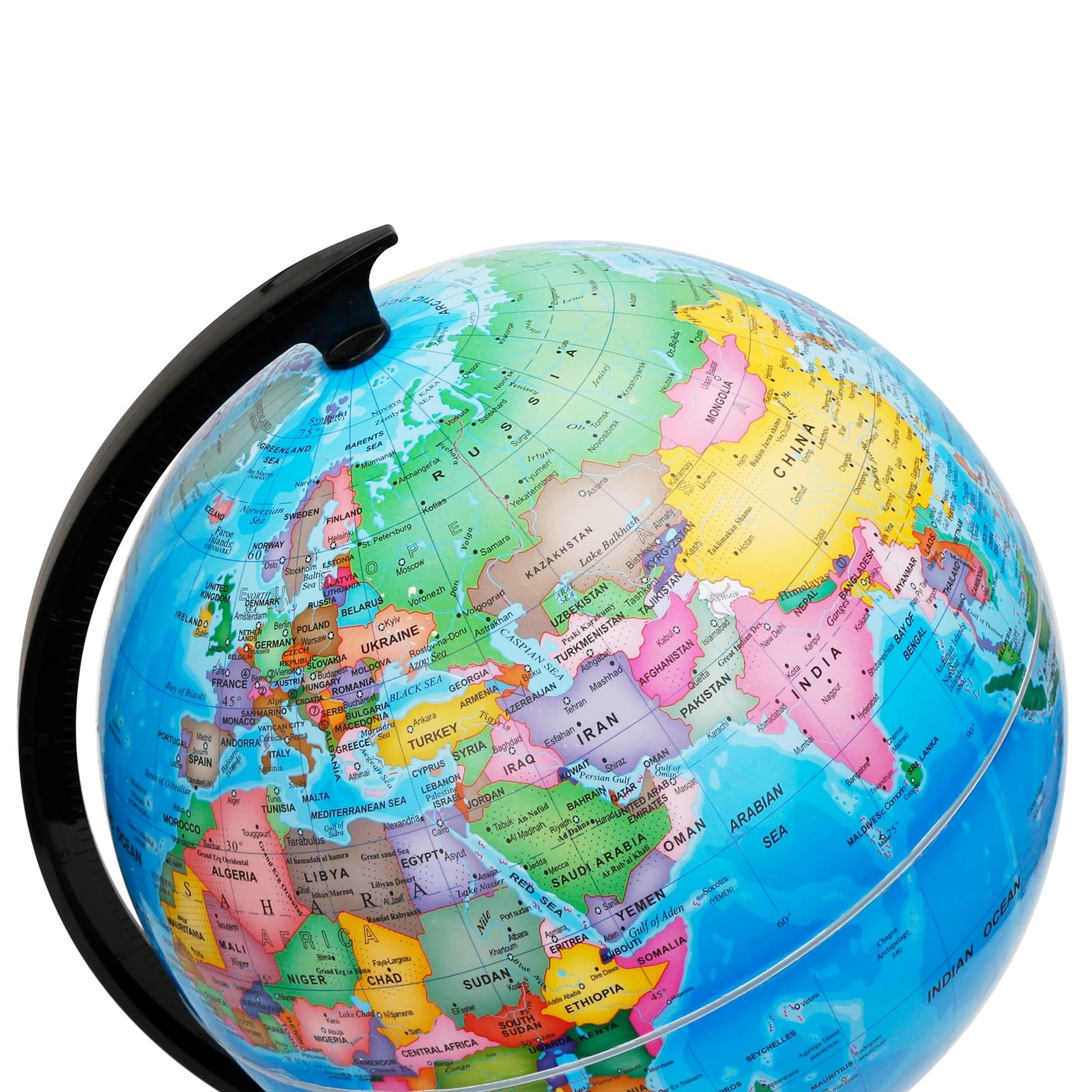 10" World Globe - Political Map Educational- Self Assembled School Globe