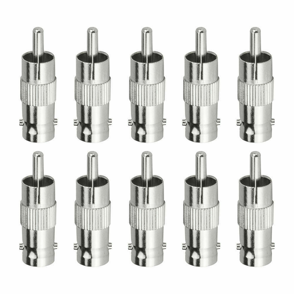 10pcs BNC Female to RCA Male Cable COAX Connector Adapter CCTV Camera Security