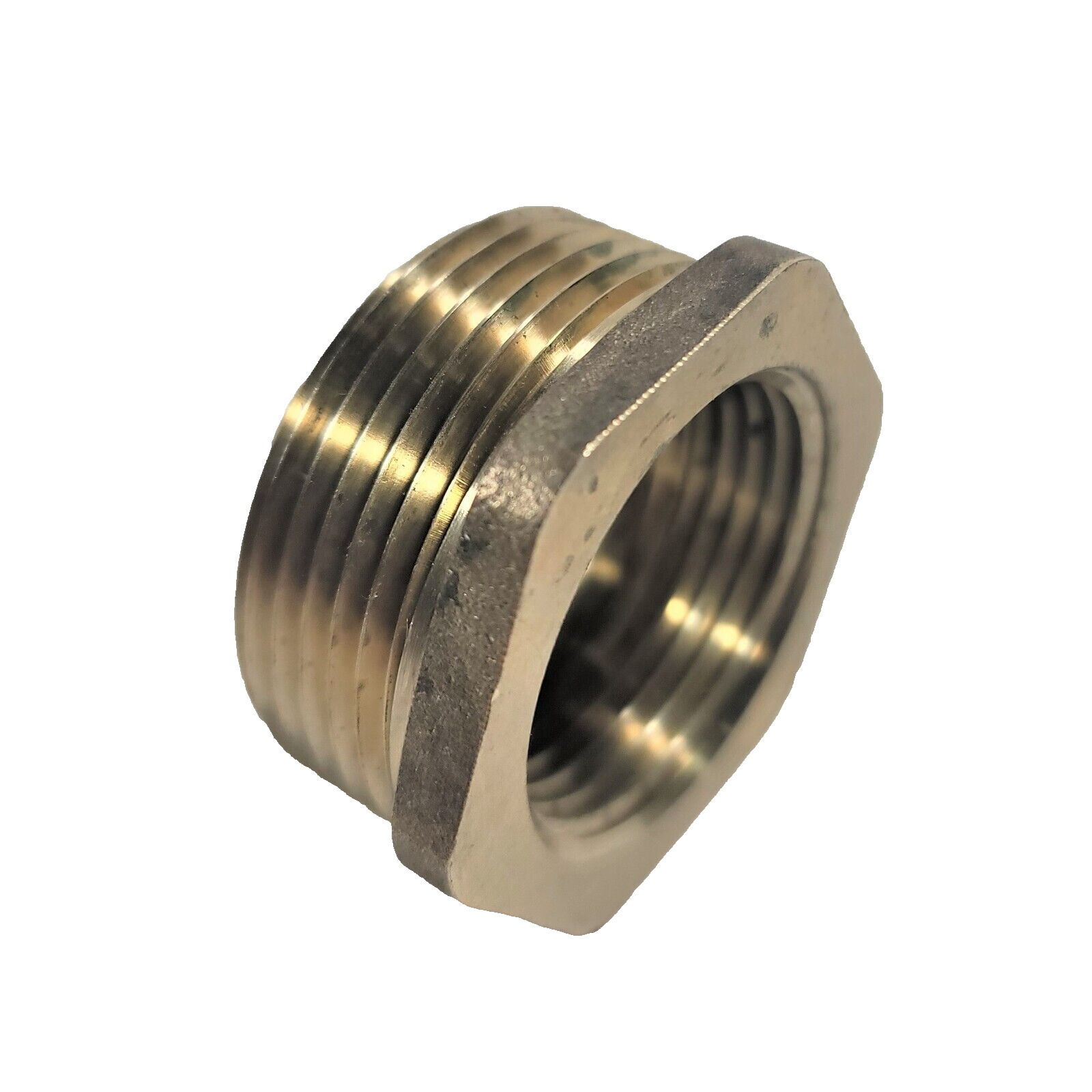 1" Male AWWA Water Meter Thread x 3/4" Female AWWA Water Meter Thread Bushing