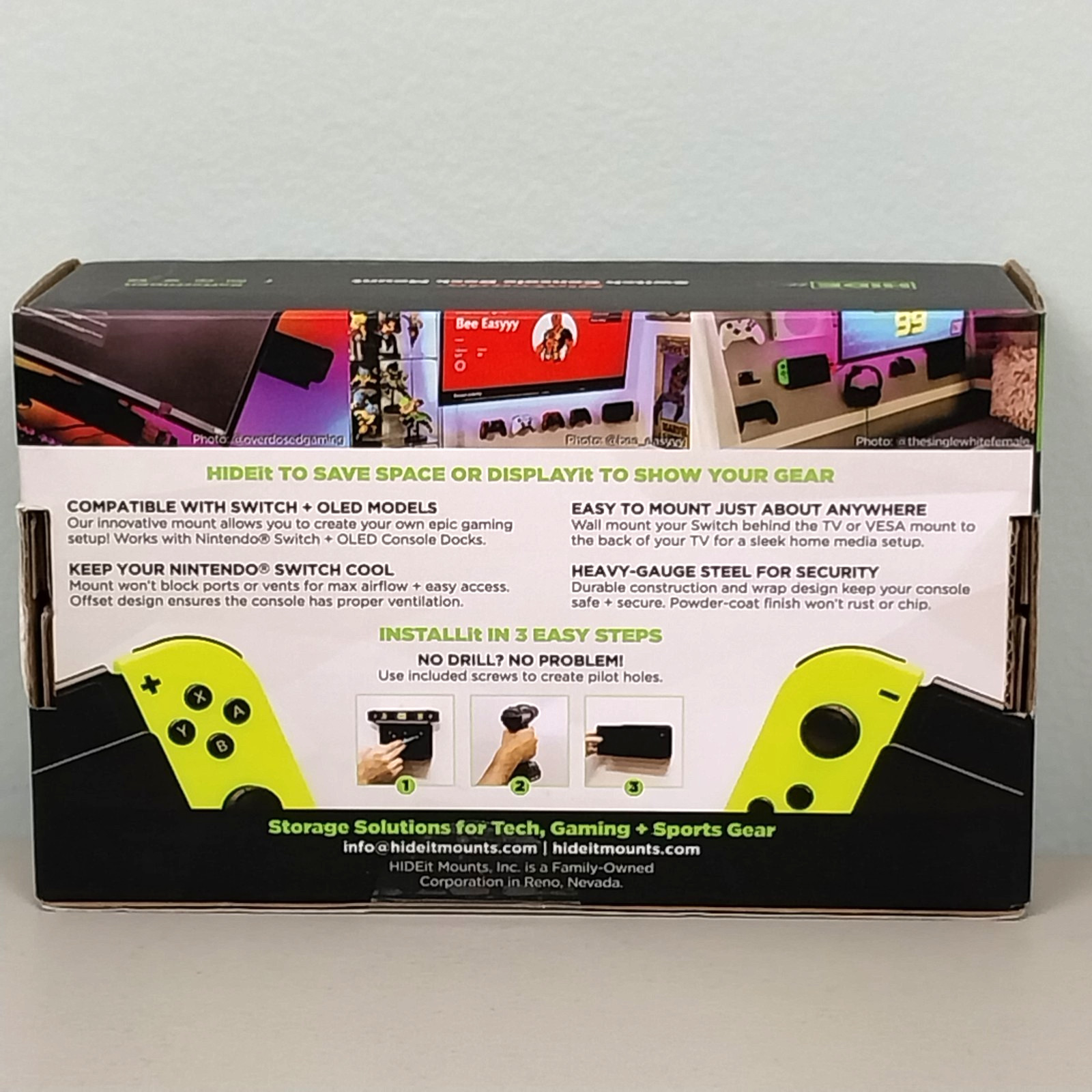HIDEit Mounts Nintendo Switch Console Dock Wall Mount