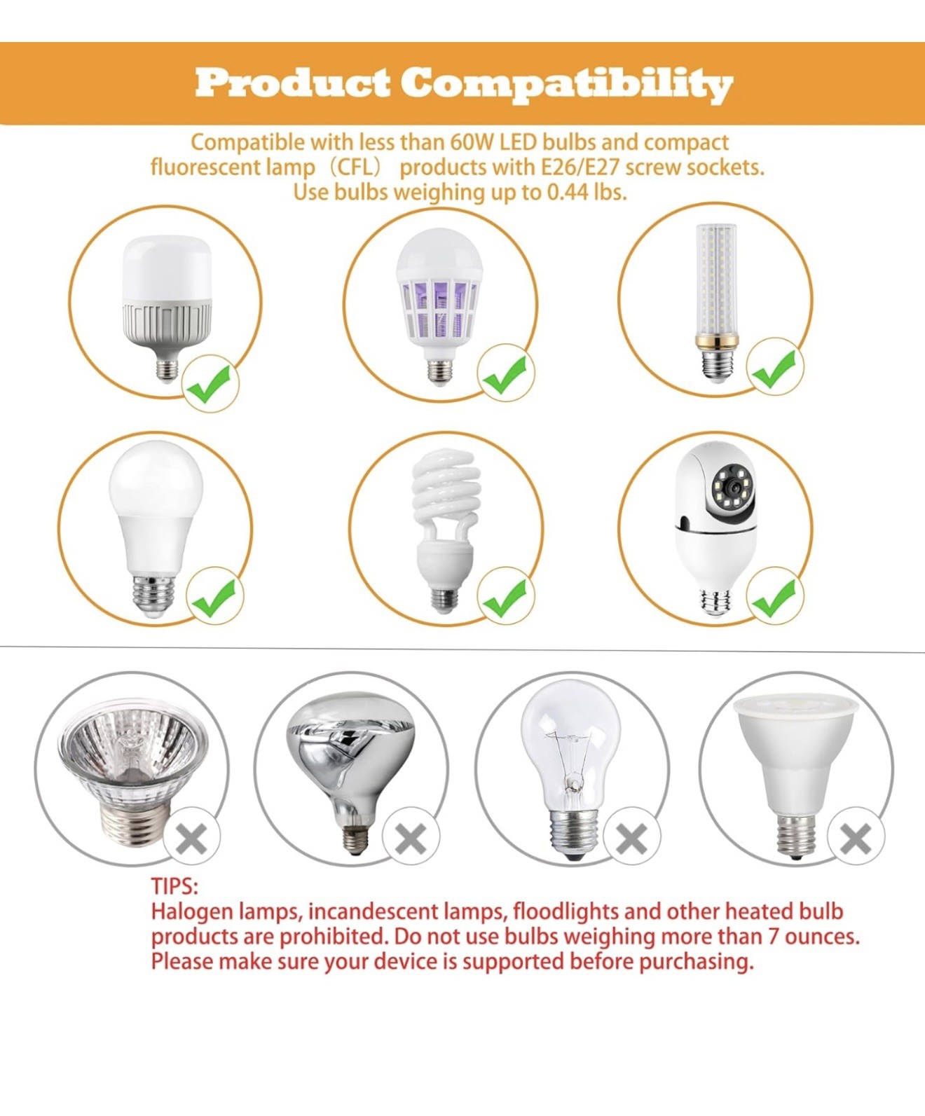 Light Bulb Socket Extender Adapter Flexible Extension Adjustable Converter 2Pack