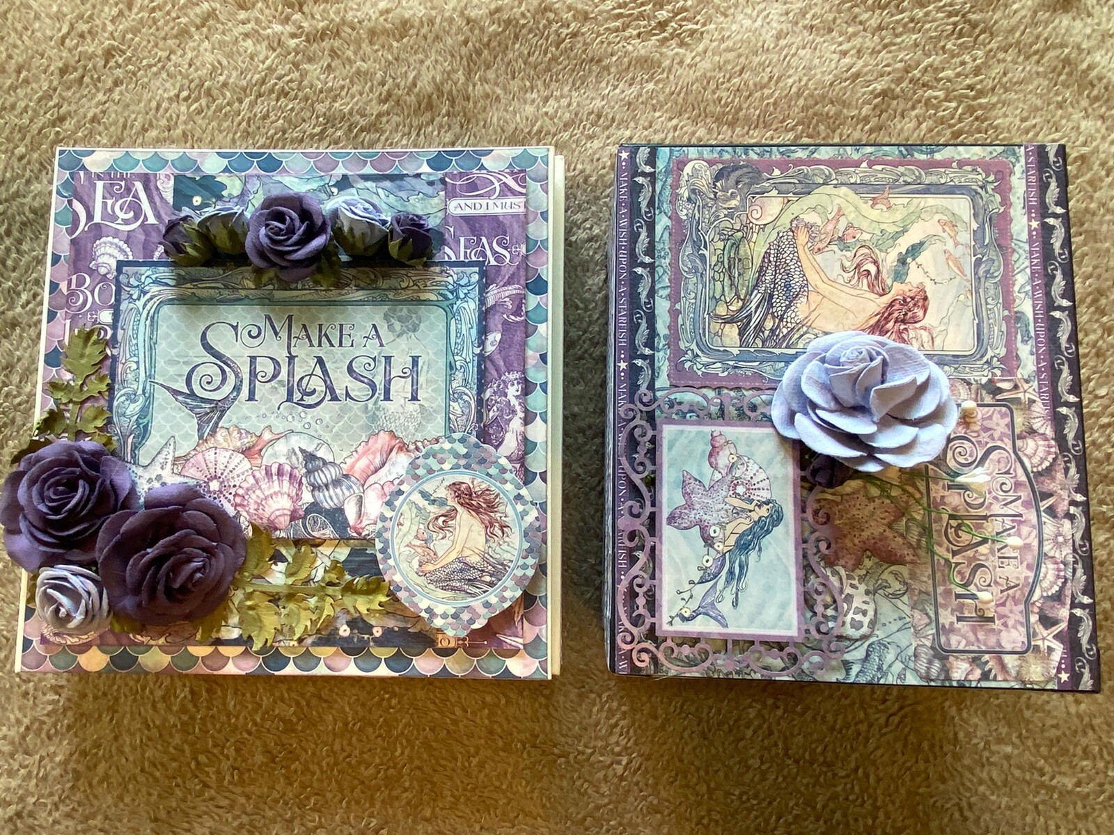 Handmade Hand Crafted BEACH Photo Book Album & Card Box Free Shipping!