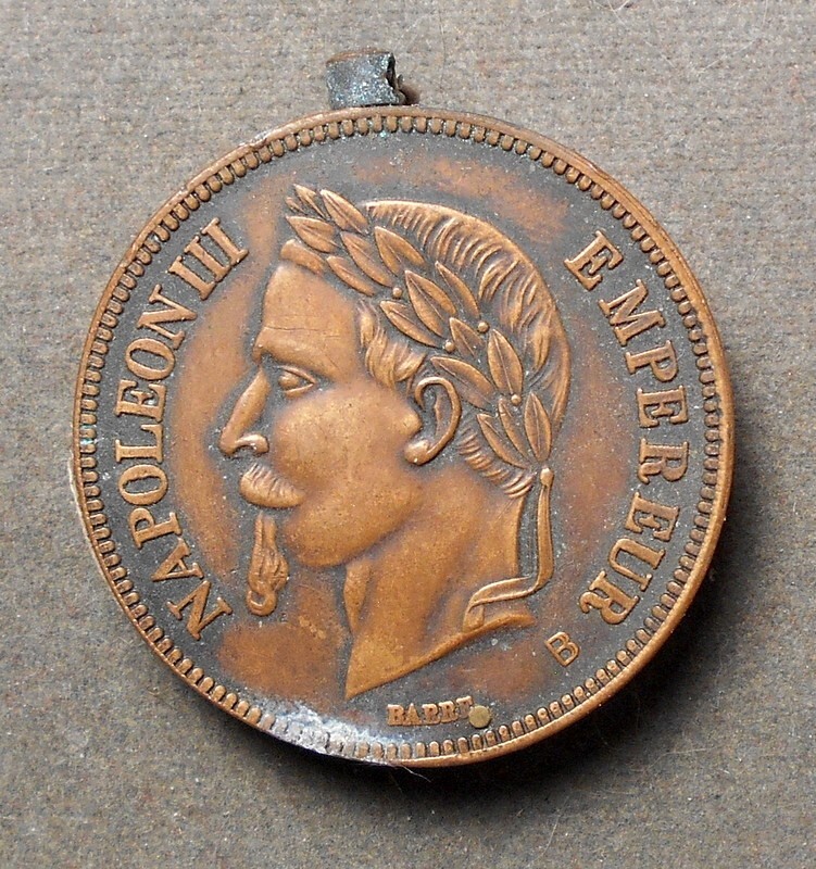Lighter Shell: Copy Of A France 1870 5 Franc Coin, brass, about 38mm diameter &