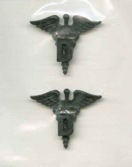 ARMY OFFICER BRANCH INSIGNIA DENTAL CORPS SUBDUED 1969