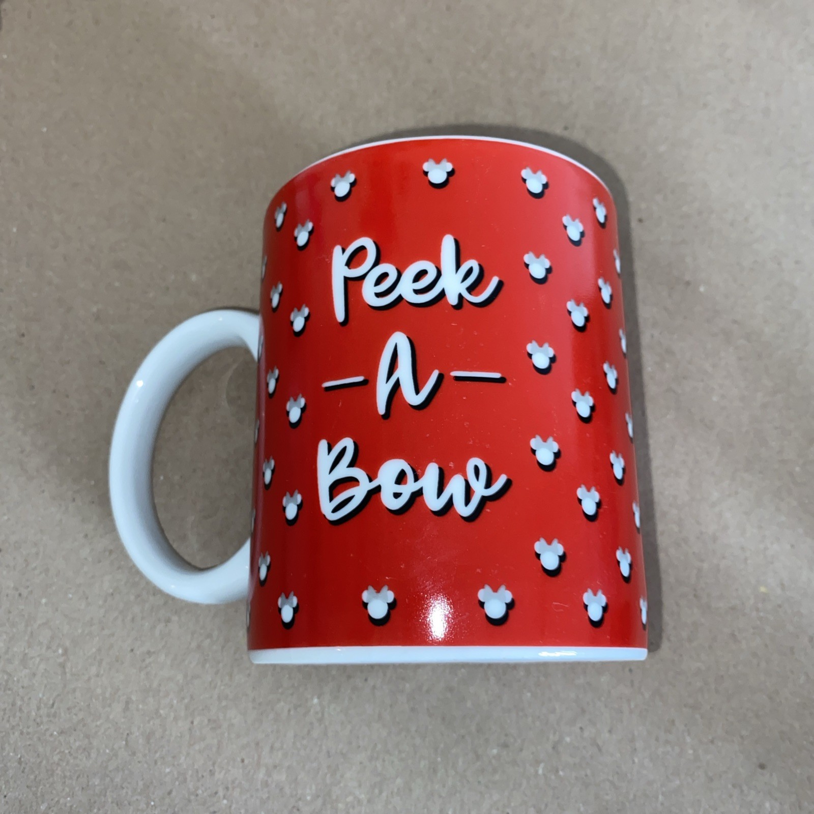 Disney Minnie Mouse Coffee Tea Mug Peek A Bow 100% Fassion House Of Minnie vgc