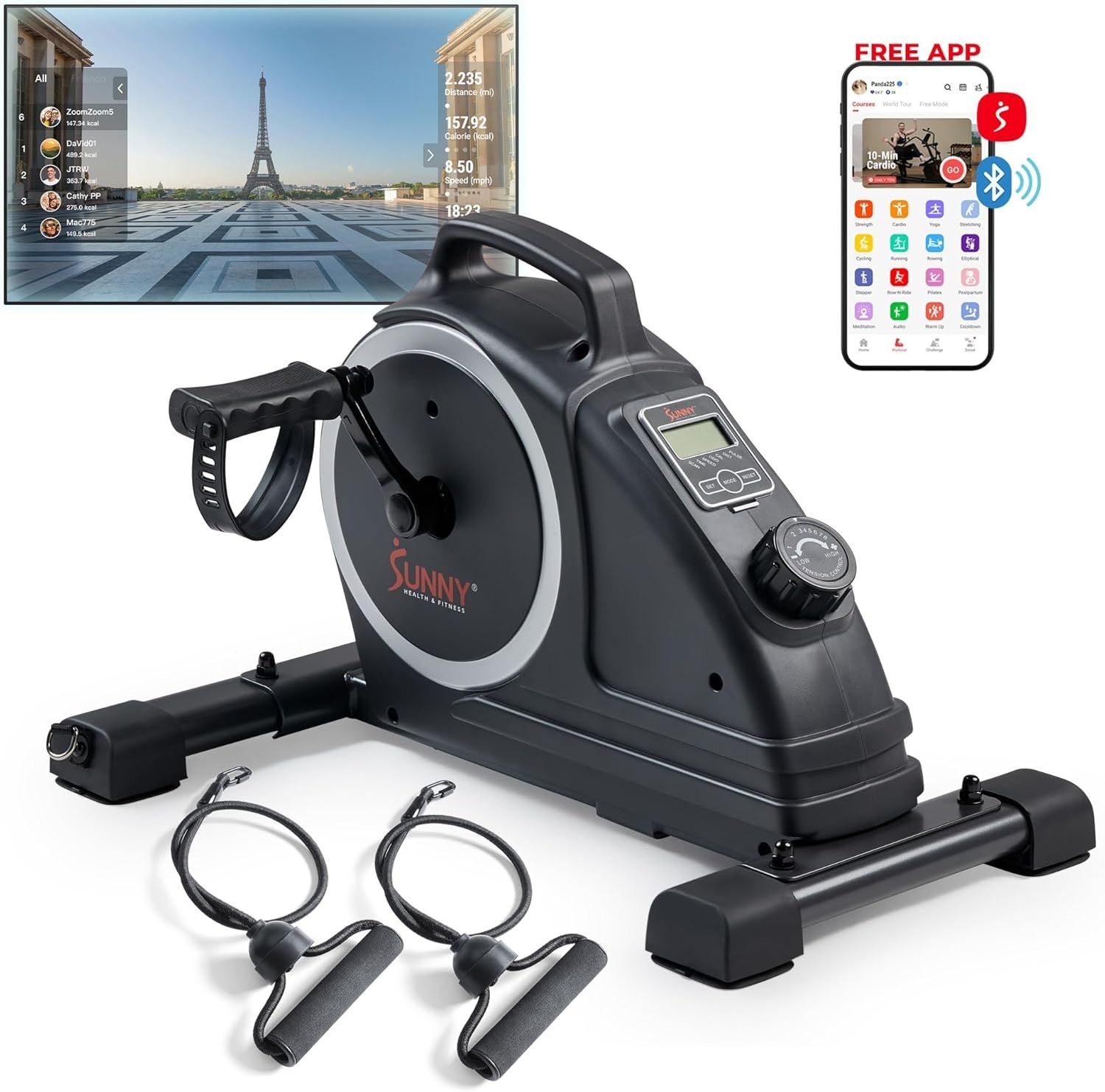 Smart Dual Function Under Desk Pedal Exerciser - Explore with Free SunnyFit App