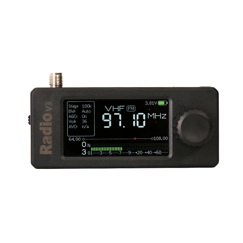 New V3 Version SI4732 Mini ATS Radio Receiver LSB USB AM FM All Band W/ ABS Case