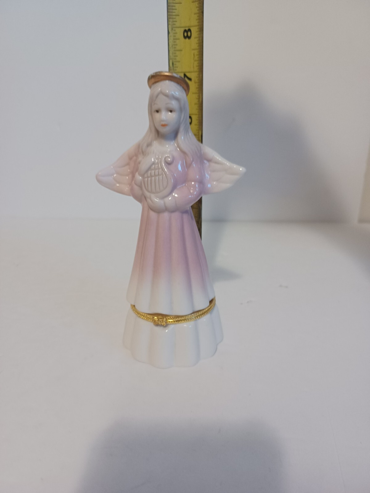 Angel w/Harp Trinket Ring Hinged Box