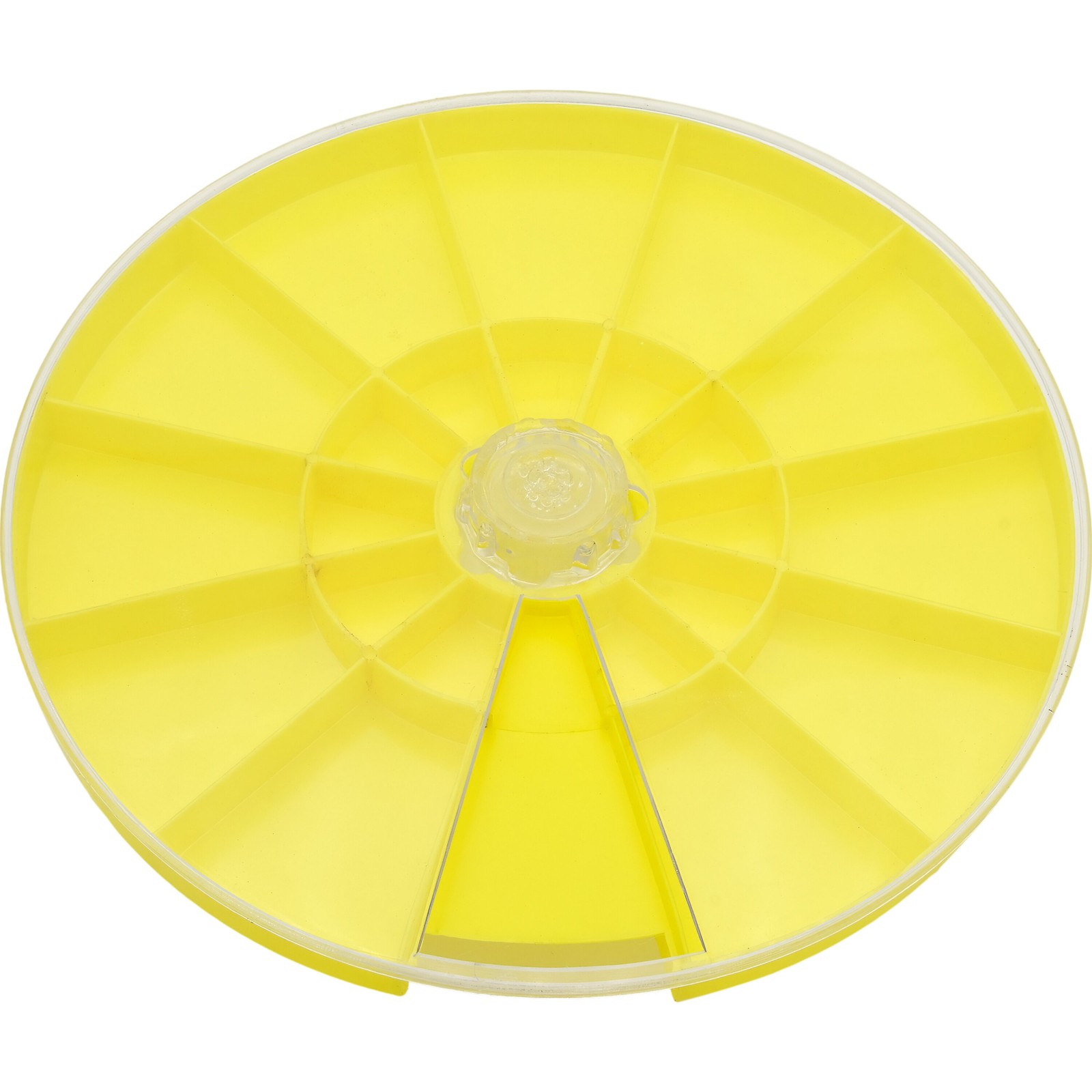 7.5" 20 Compartment Bead Findings Storage Yellow Plastic Revolving Tray