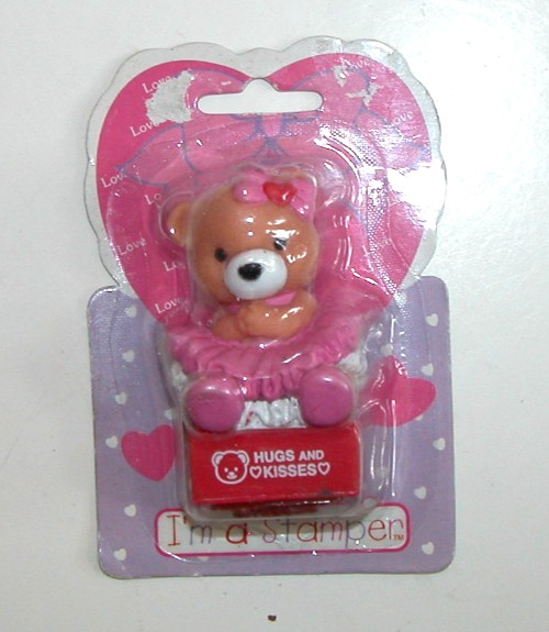 NEW Bear Stamp Heart Valentine Valentine's Day Hugs and Kisses