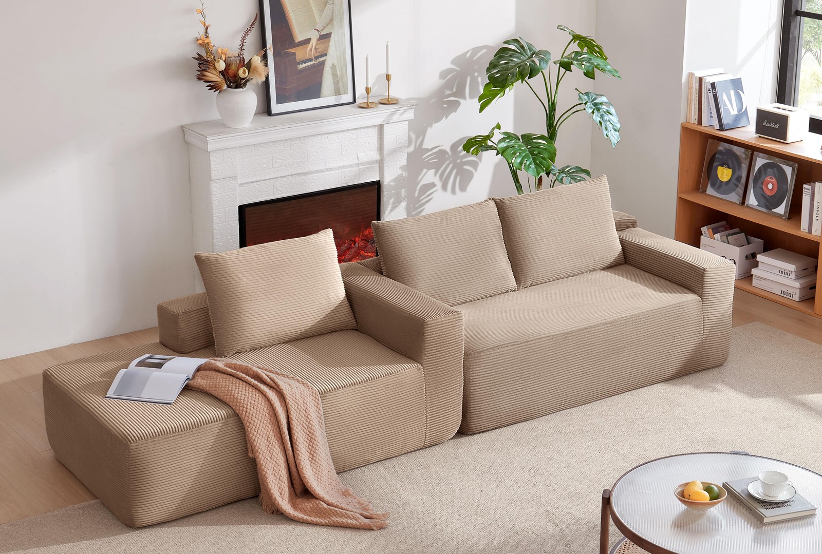 96.9"Cloud Sectional Couch with L-Shape Chaise,Modern Modular Sofa with Deep Sea