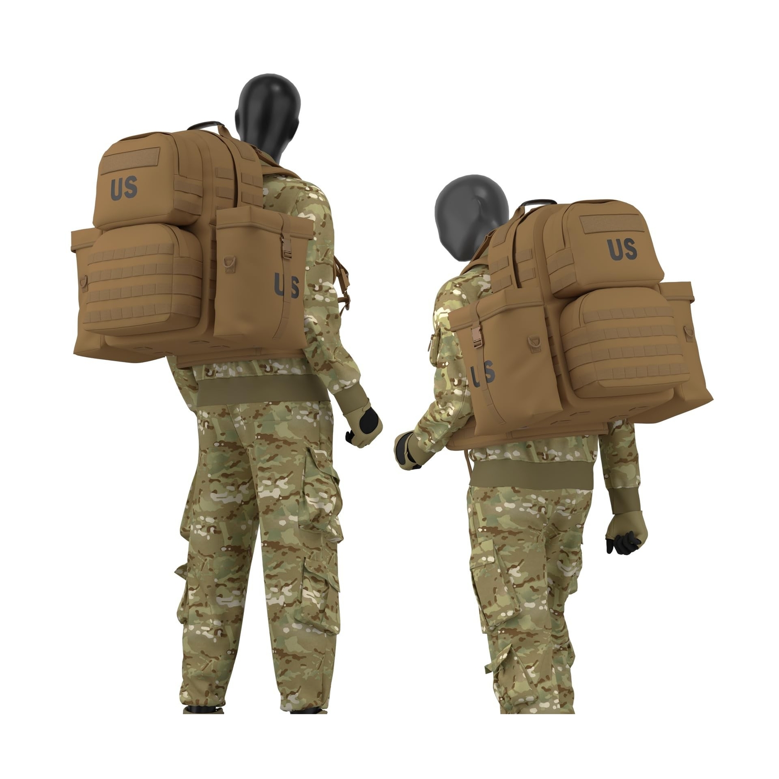 Military Backpack Army Rucksack for men, MOLLE 2 Medium Assault Pack with Ext...