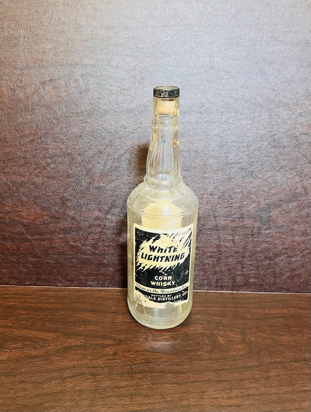 White Lightening Corn Whiskey 100 Proof Empty Bottle