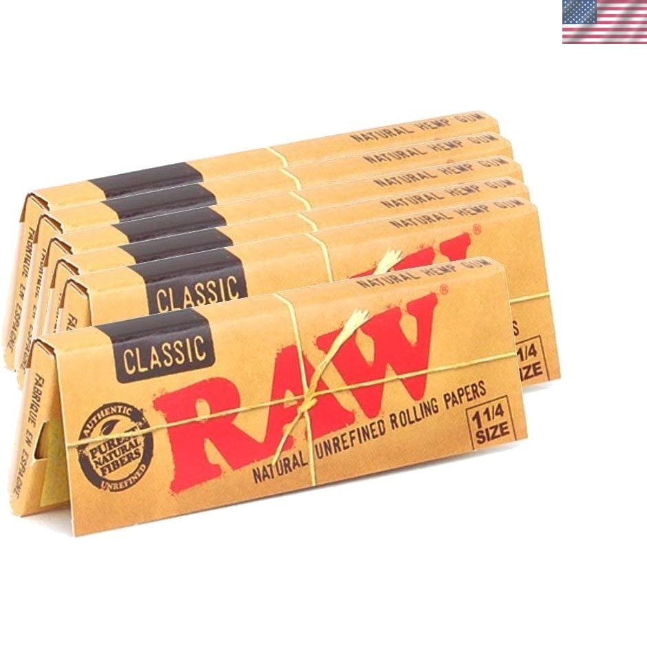 Unrefined Classic 1.25 1 1/4 Size Cigarette Rolling Papers, 50 Count Pack of 6