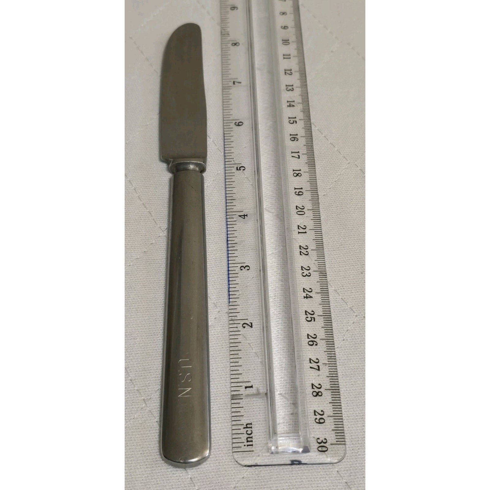 Vintage USN US Navy Silverware Knife Stainless Steel Silco 8.5" Long