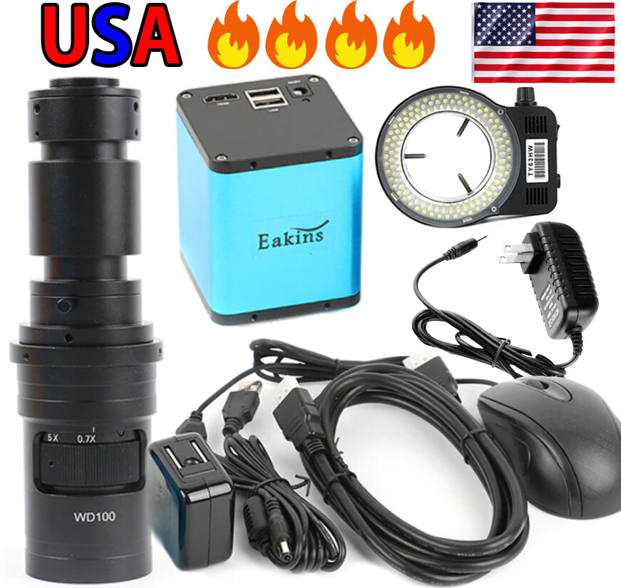 SONY IMX290 HDMI Digital Microscope Camera + 200X 500X Lens + LED Ring Light USA