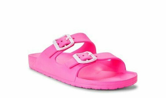 Time And Tru Women's EVA 2 Buckle Slide Sandals Size 9/10 WIDE Pink New